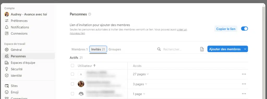Partager une page Notion Partager une page Notion