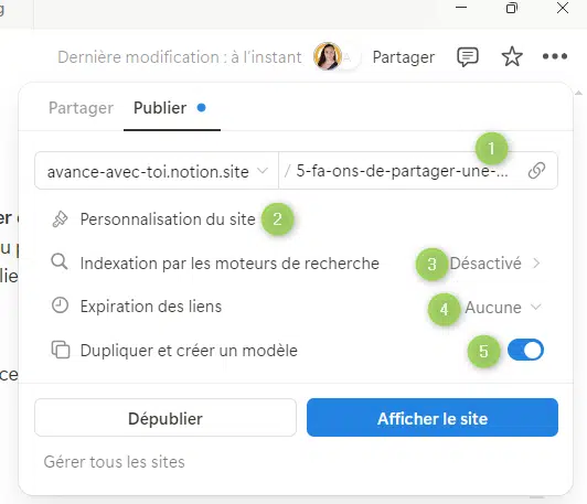 Partager une page Notion Partager une page Notion