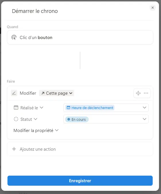 Démarrer un chrono avec Notion
